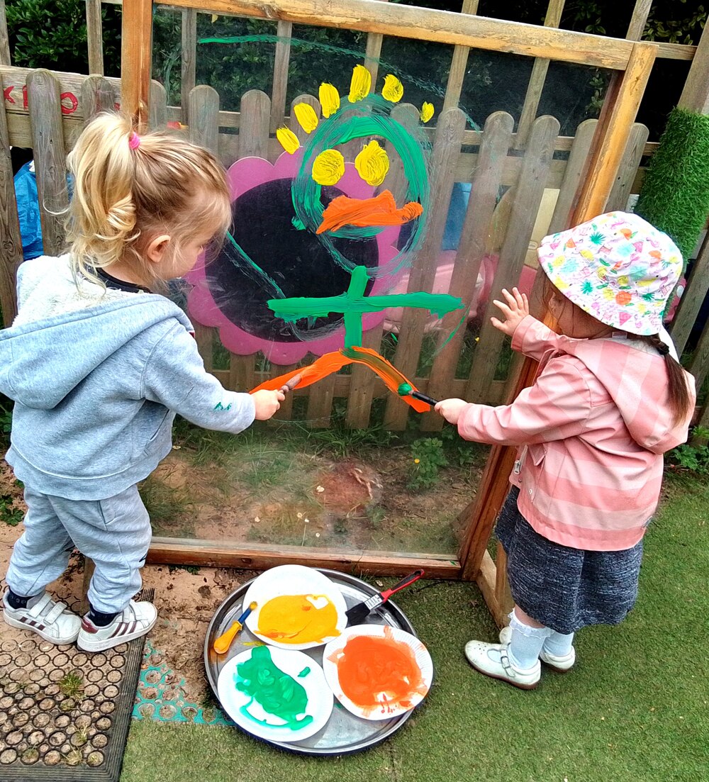 Portrait painting on glass in the sunshine!